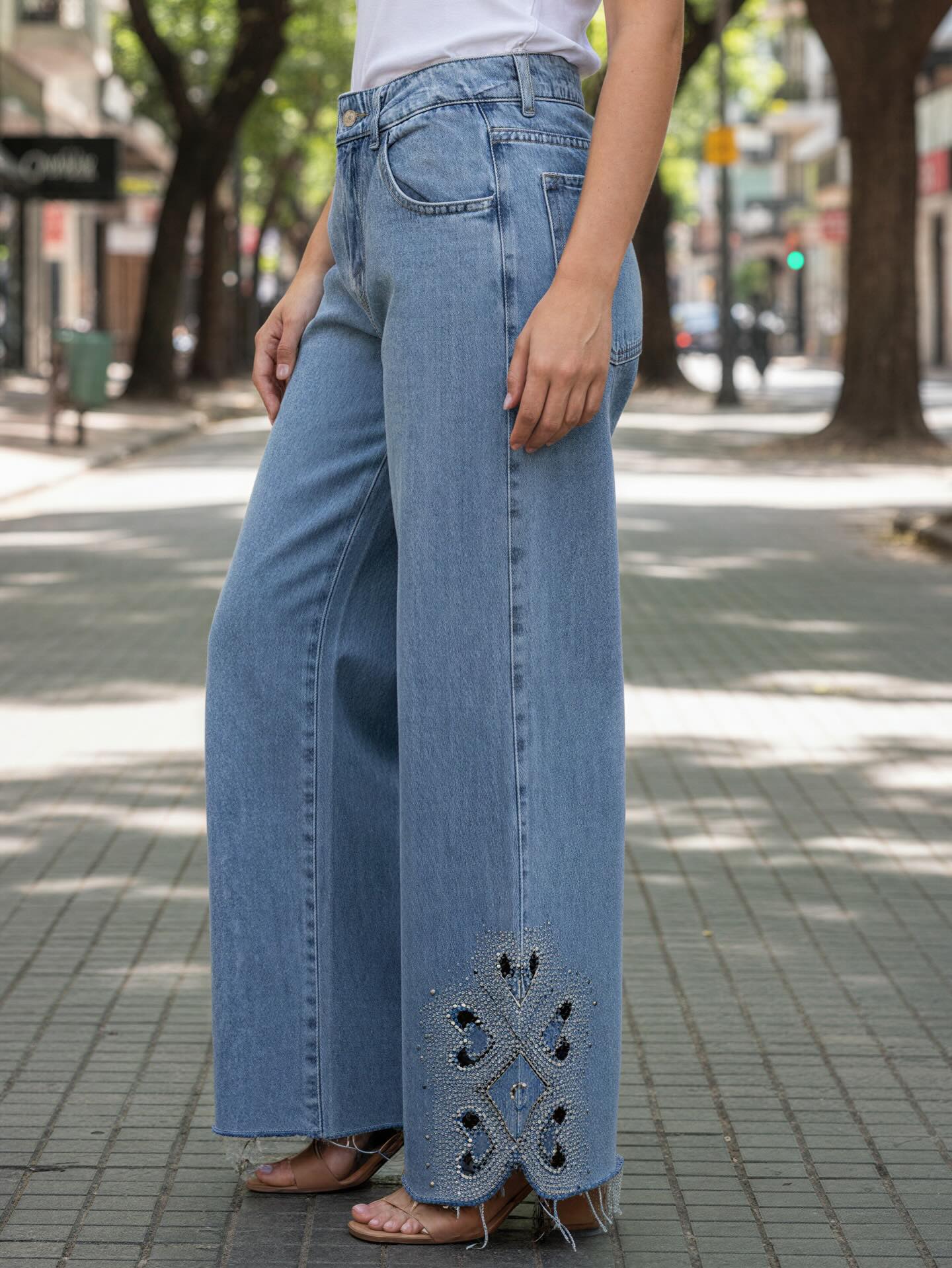 Jean calados cristales